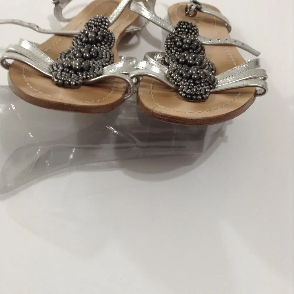 Boden Ankle Strap Gunmetal Bead Sandals Size 41